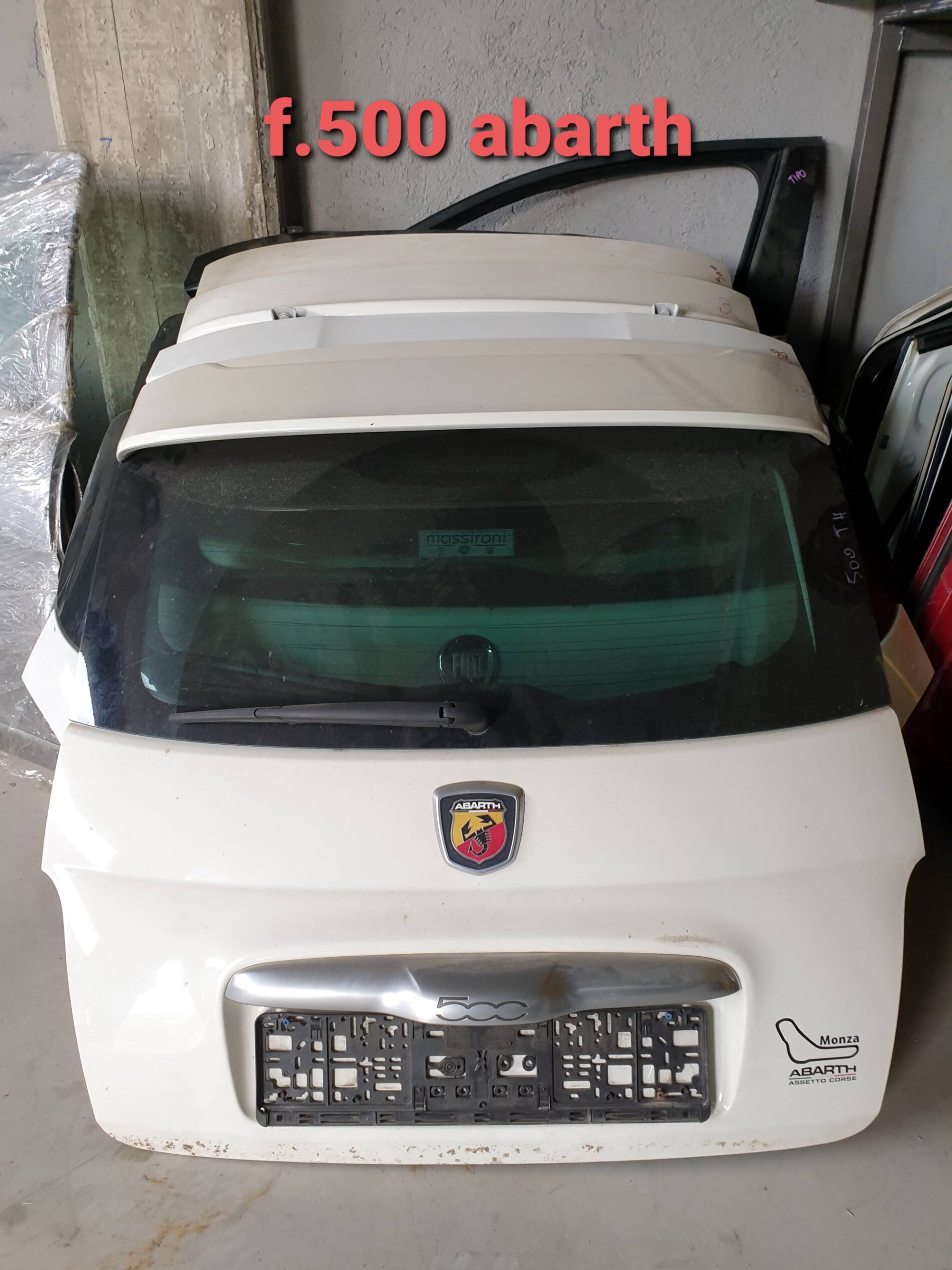 Portellone posteriore bianco – Fiat 500 Abarth