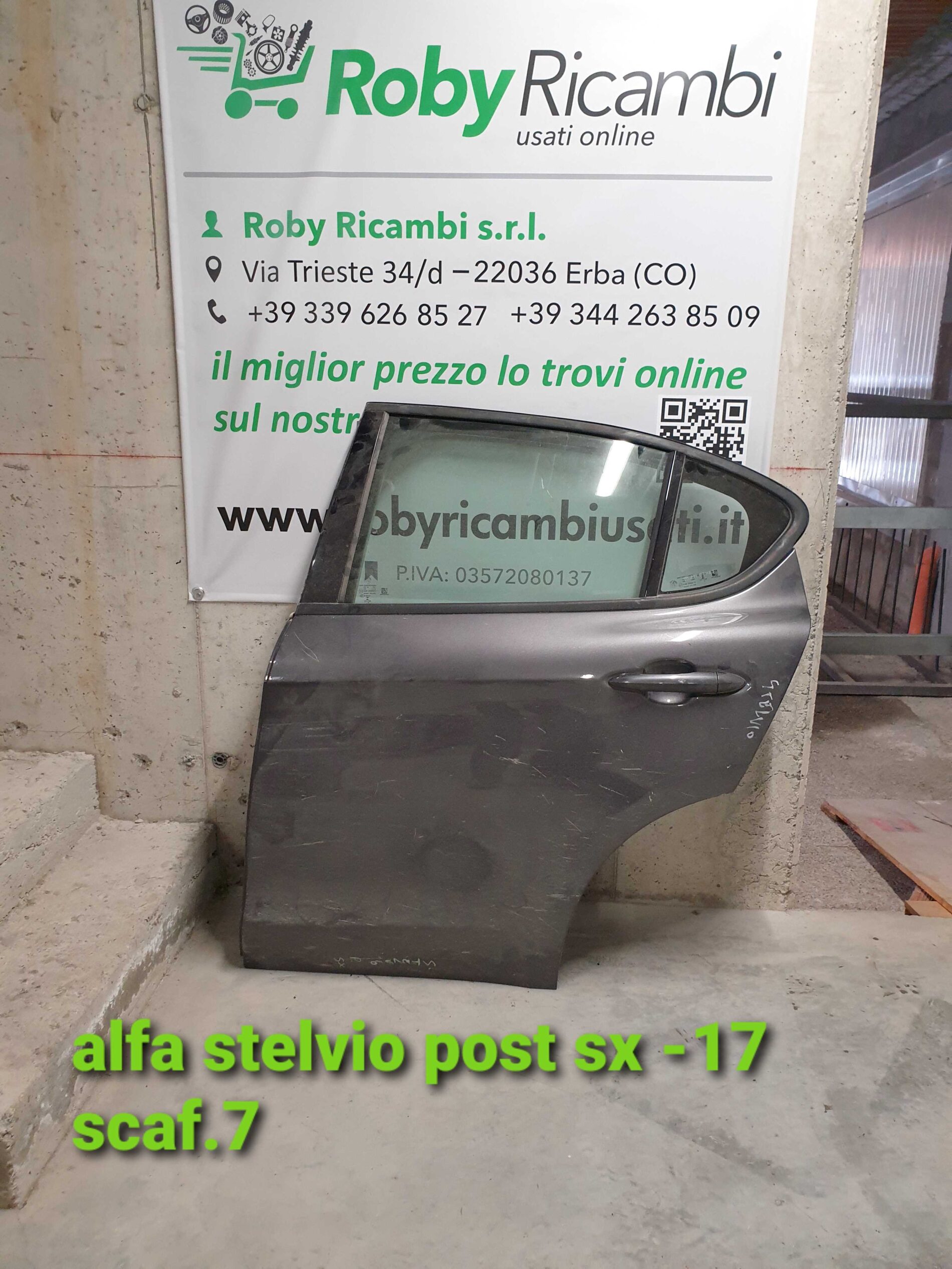 porta/portiera posteriore sinistra alfa stelvio