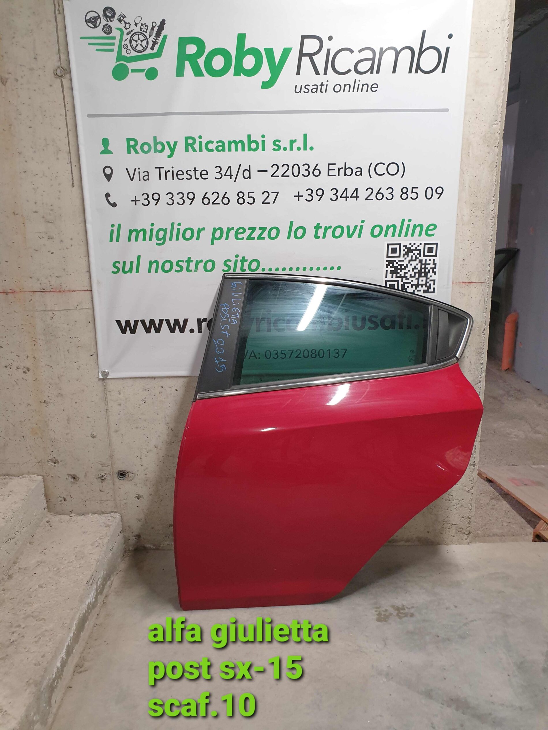 Porta/Portiera post. sx. alfa romeo Giulietta 2015