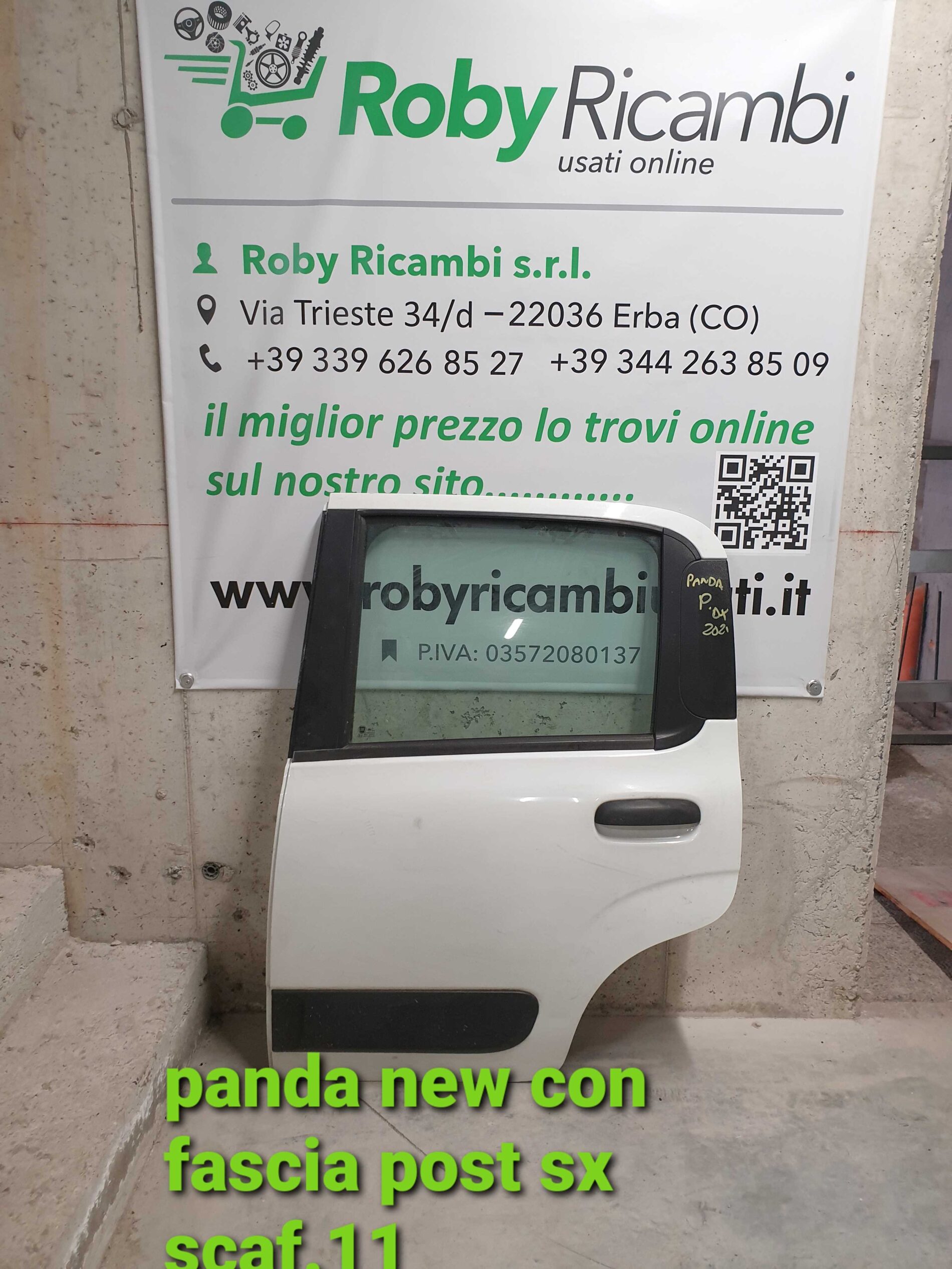 Porta/Portiera post. sx. new panda 2021 con fascia