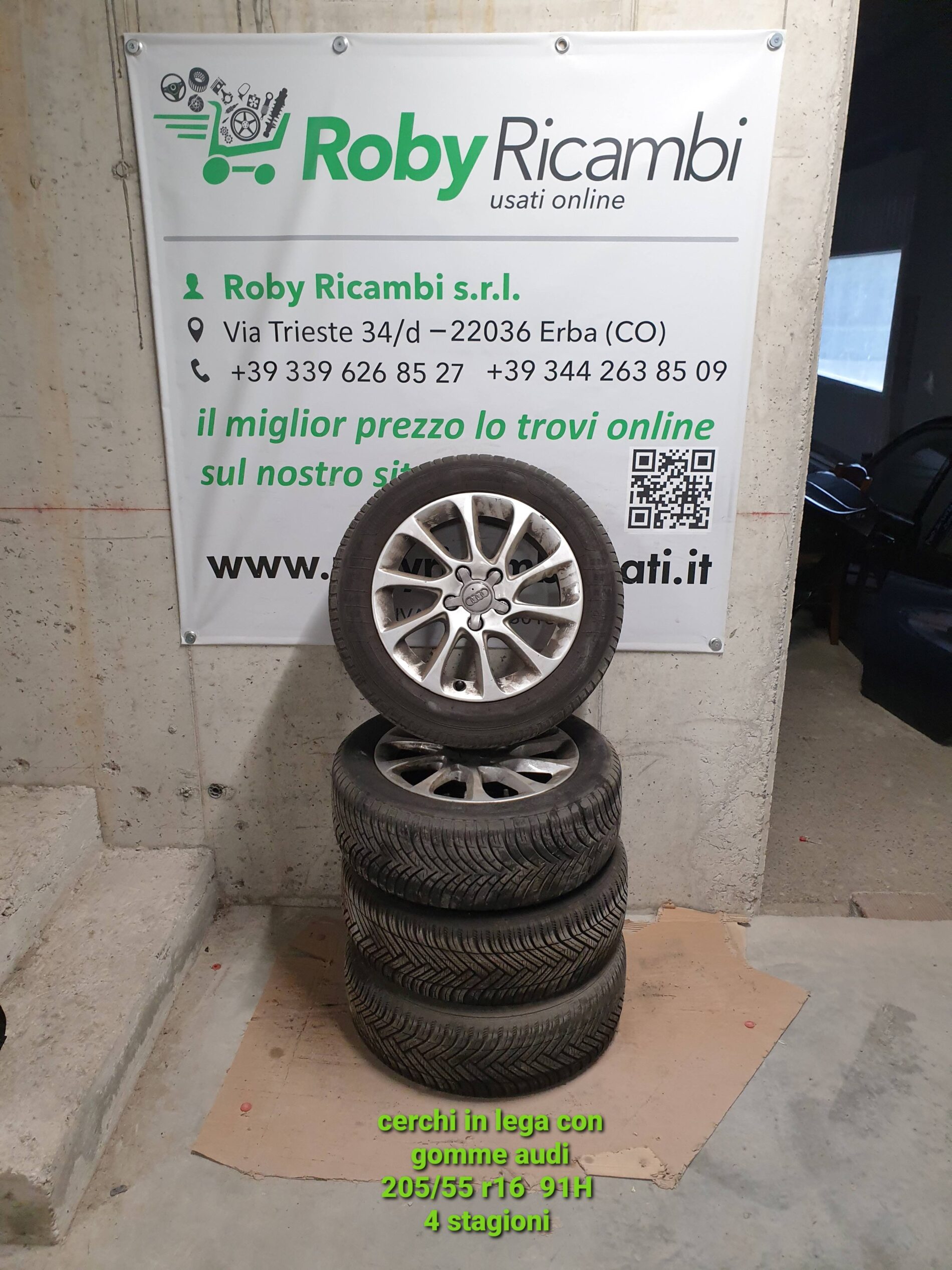 Cerchi in lega con gomme Audi 205/55 r16 91H 4 stagioni KLEBER