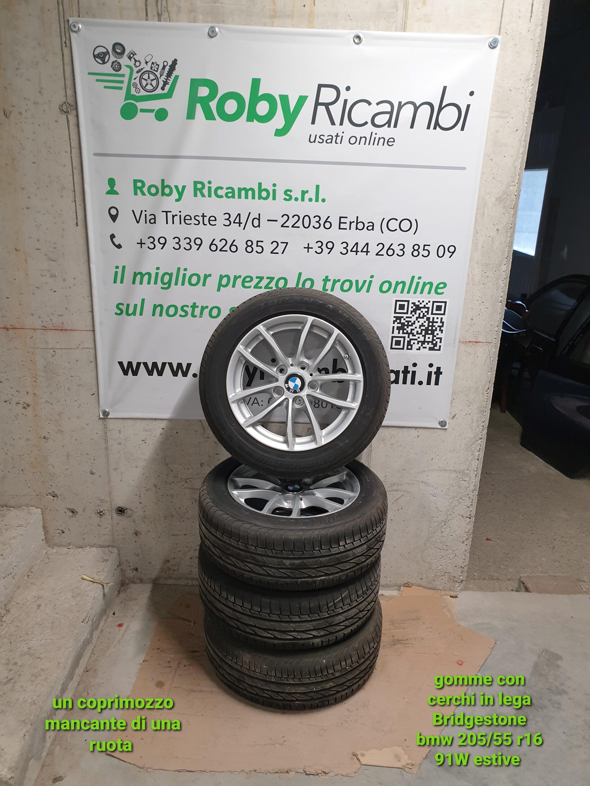 Cerchi in lega con gomme estive BRIDGESTONE BMW 205/55 R16 91W