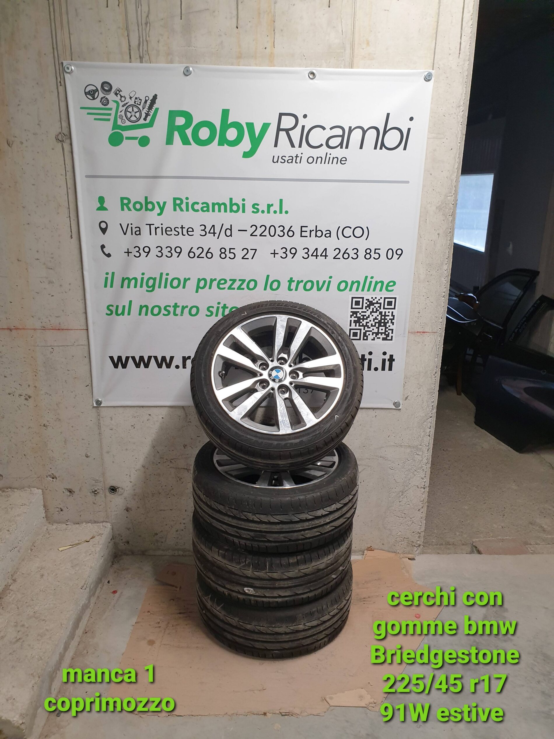 Cerchi in lega con gomme BMW Bridgestone 225/45 r17 91W ESTIVE