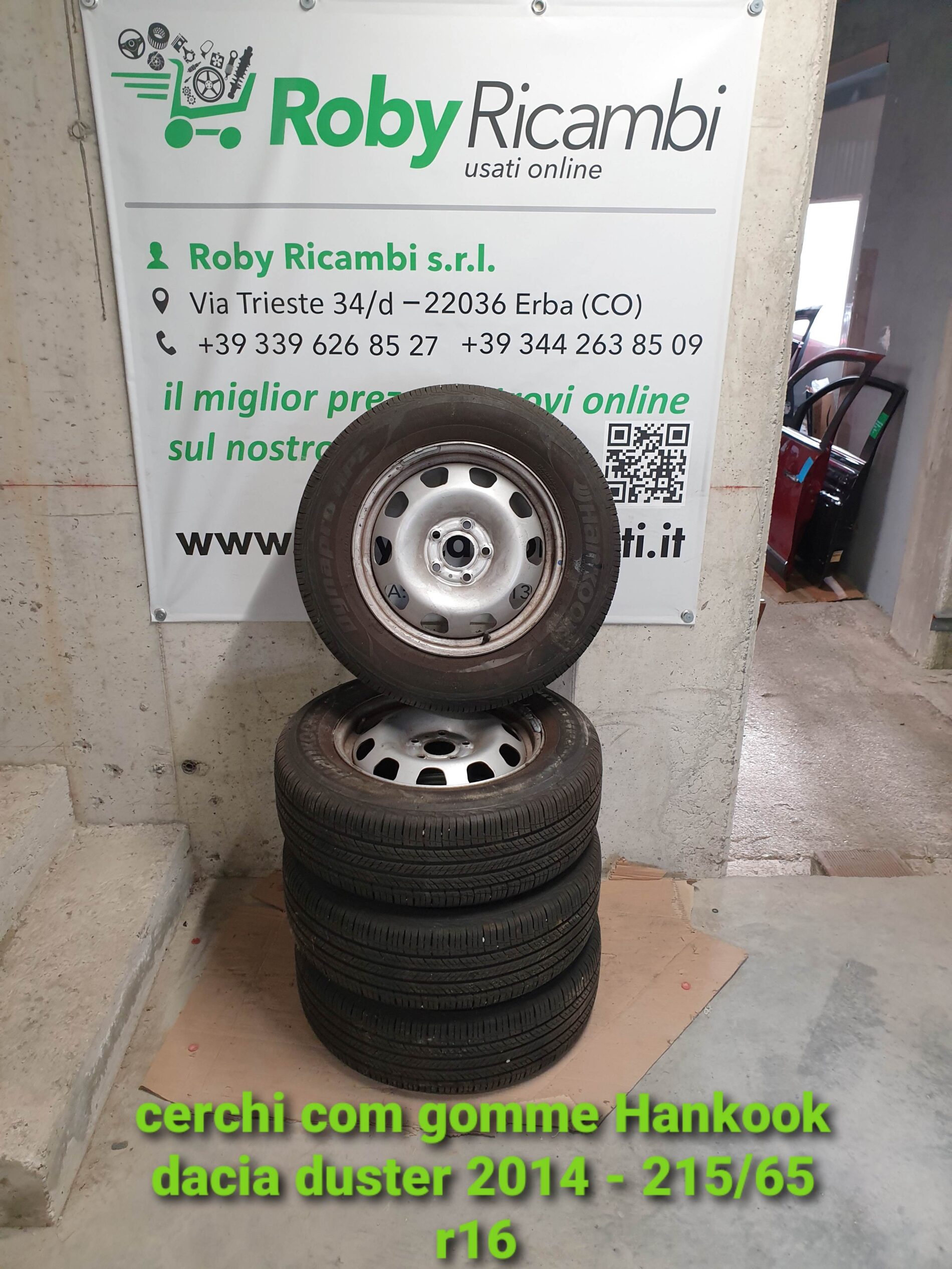 cerchi in ferro con gomme Hancook Dacia Duster – 215/65 r16 ESTIVE