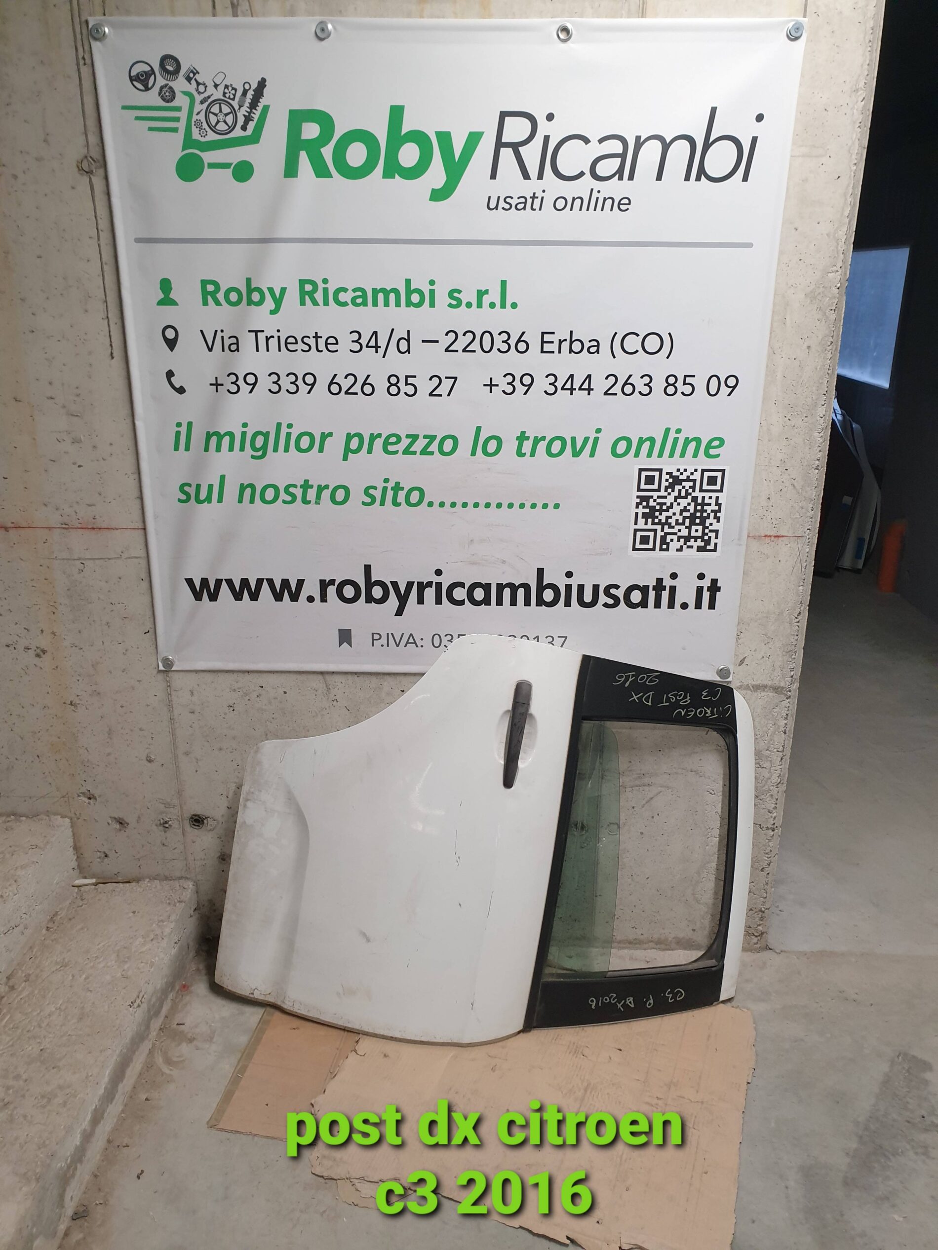 Porta/Portiera posteriore destra Citroen C3 – 2016 NO FASCIA